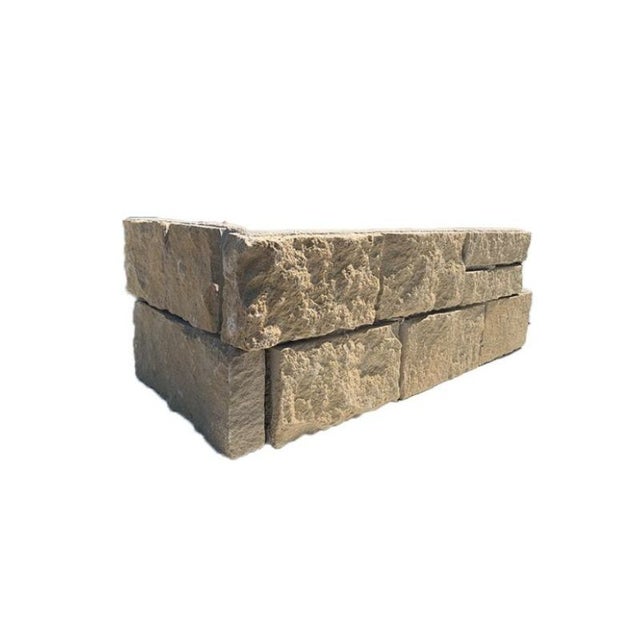 Angle Plaquette de parement Pearl Stone Fix Montpellier Beige - Angle - 4 cm - 56+28 x 20,6 cm