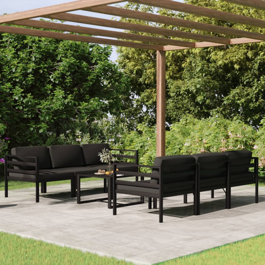Salon De Jardin Aluminium 10 Places Concept Usine - Table Extensible 160-240cm + 10 Fauteuils Inclinables Gris - 12