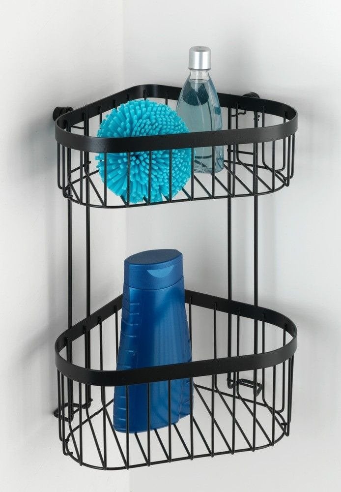 Etagère D´angle 2 Niveaux Acier Noir 23,5x33x18,5 Cm - 3