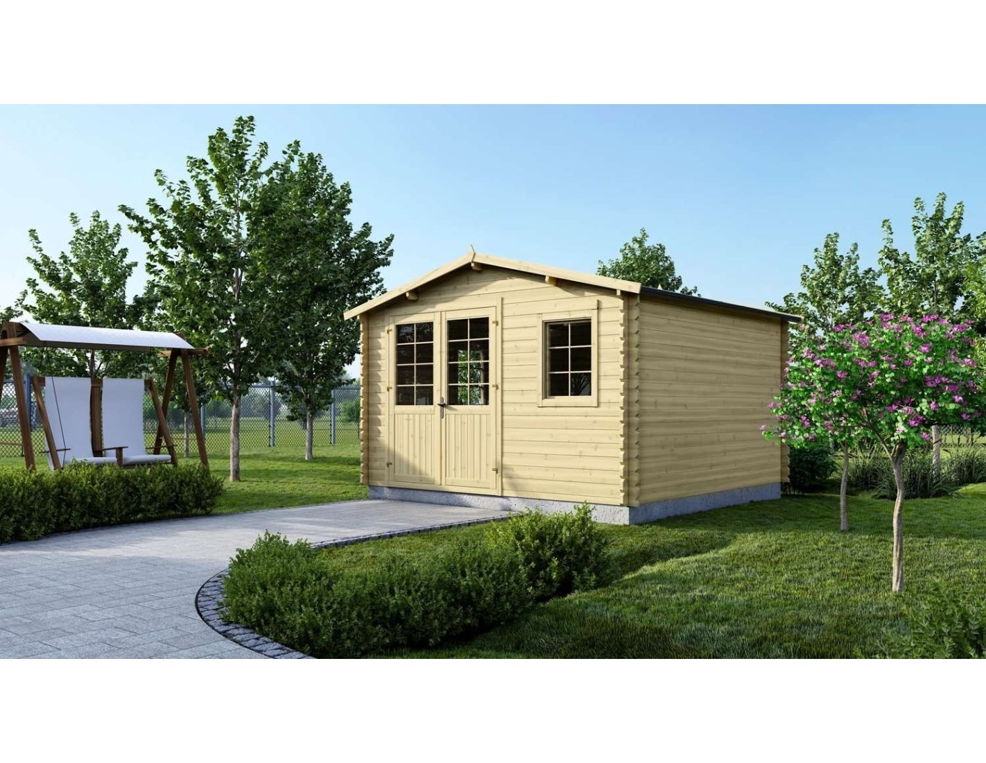 Domek ogrodowy ALTANKA 16 m2 - 4x4 m - 40 mm, drewniany, DOM611, 1 szt.