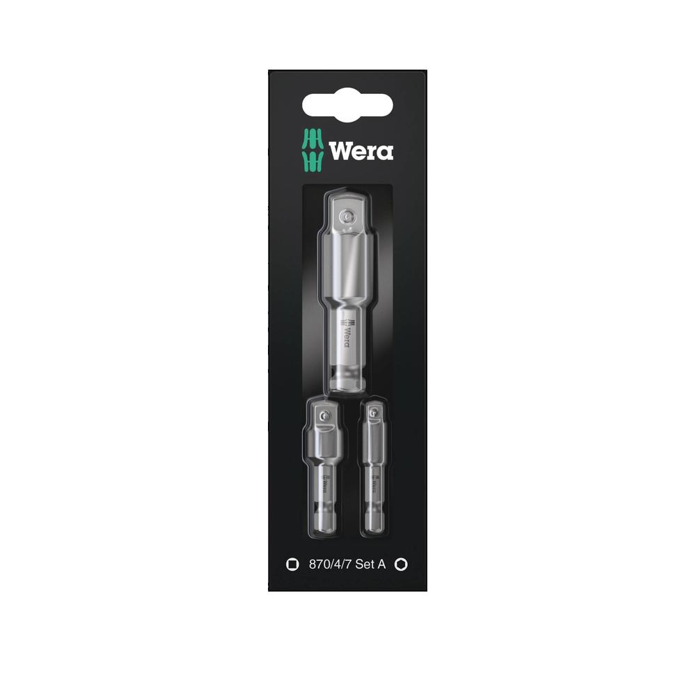 Adapter nasadkowy Wera 870/4/7 zestaw 3 części rozmiary 1/4", 3/8"