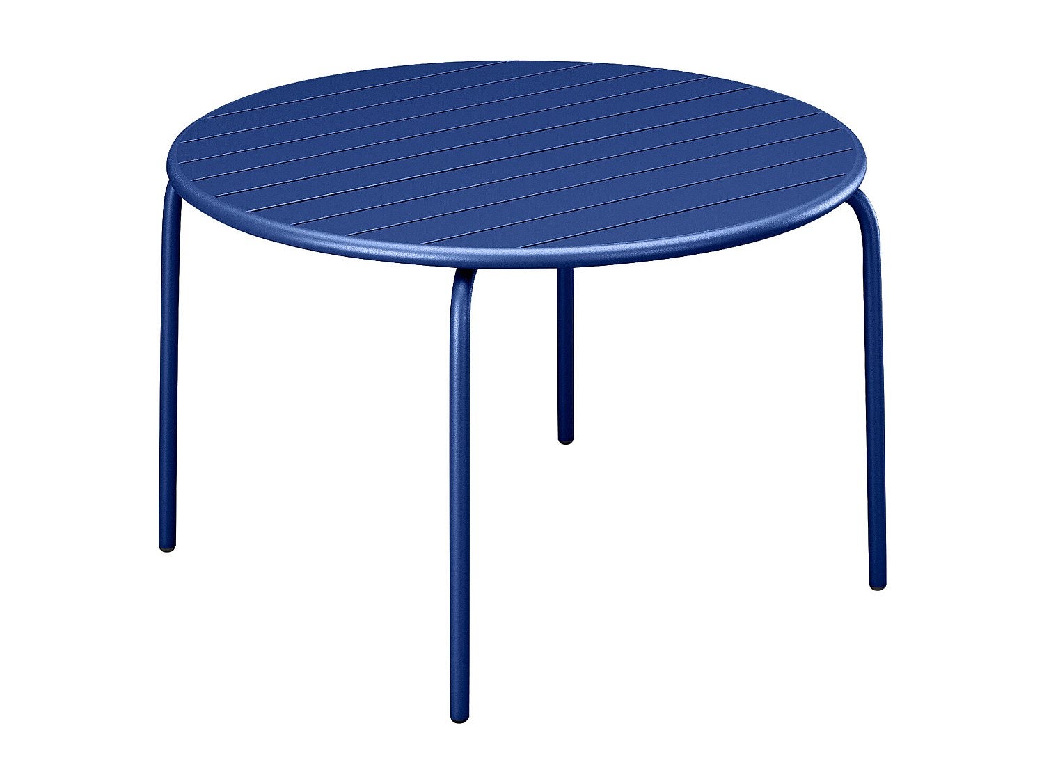 Okrągły stół ogrodowy śr.130 cm z metalu - Granatowy - MIRMANDE de MYLIA