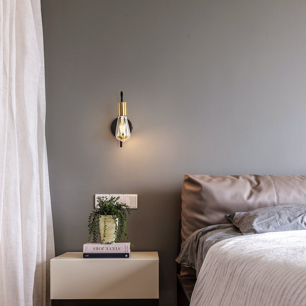 GOECO Pack de 2 Apliques de pared vintage, lámpara de pared industrial para interiores, foco de pared de hierro retro para barra de pasillo dormitorio - 8