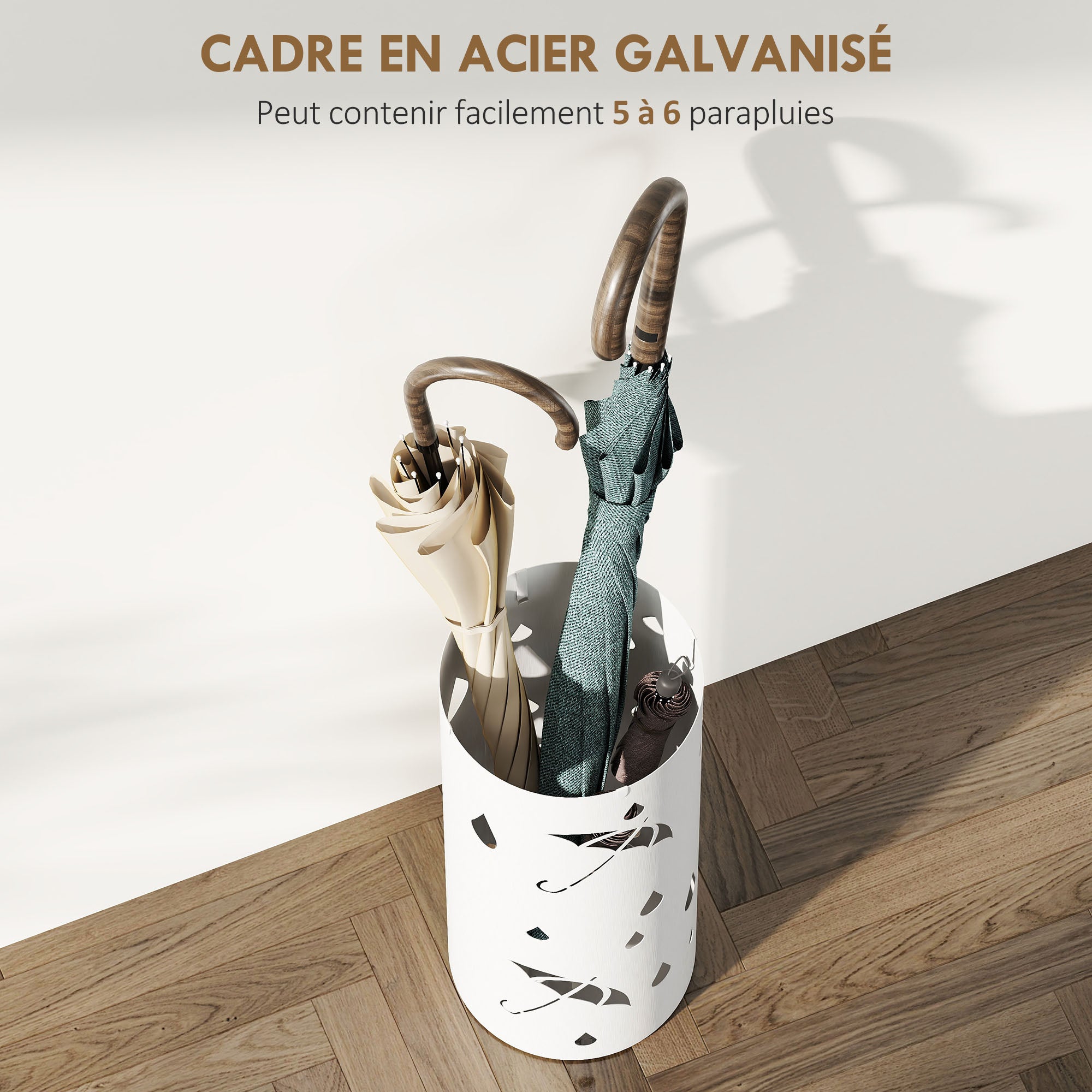 Porte-parapluie acier galvanisé HOMCOM - 4