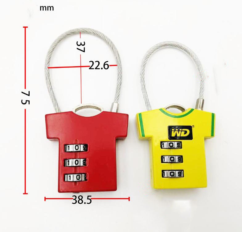 Lucchetto A Combinazione 3 Cifre Per Bagaglio E Valigia, Ripristinabile, 6 Colori Assortiti