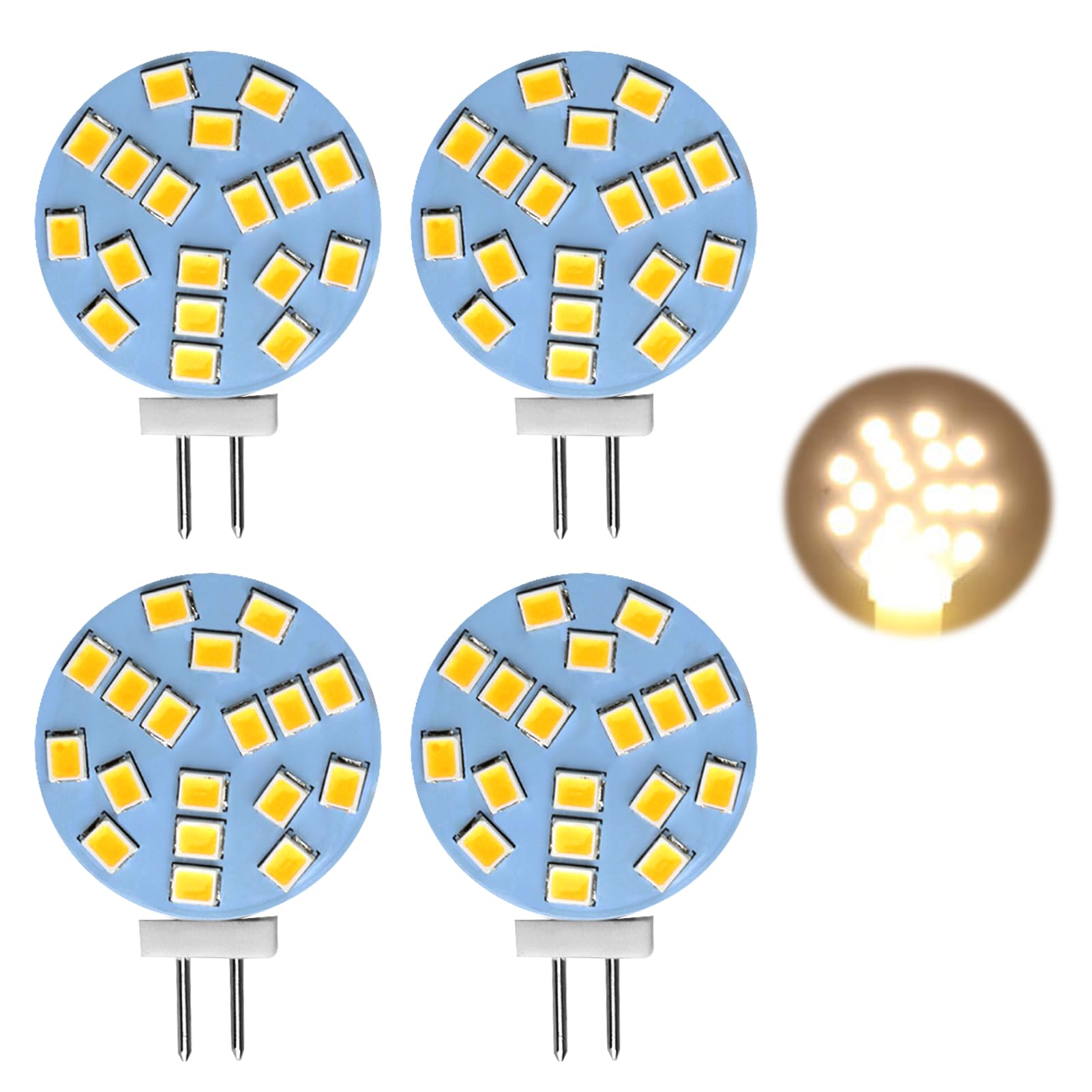 4 Pièces Ampoules à LED G4 2W Remplacement Ampoule Halogène 20W, AC/DC — free download