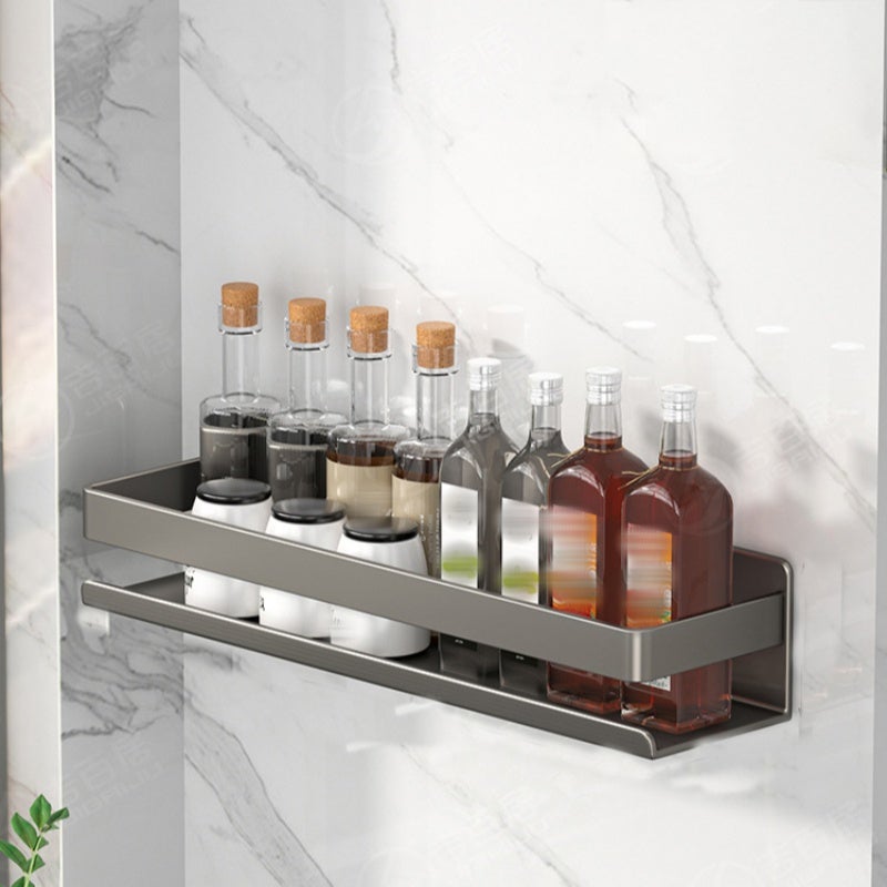 Stojak na przyprawy, wielopoziomowy stojak ścienny, stojak uniwersalny, bez wiercenia, zdejmowany, 50×10×5,5 cm