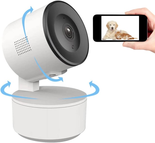 PEGATISAN Telecamera di sorveglianza WiFi con schermo da 2,8 pollici, WiFi 2,4 GHz, videocamera per bambini, comunicazione video bidirezionale e rilevamento movimento AI per anziani, bambini e animali