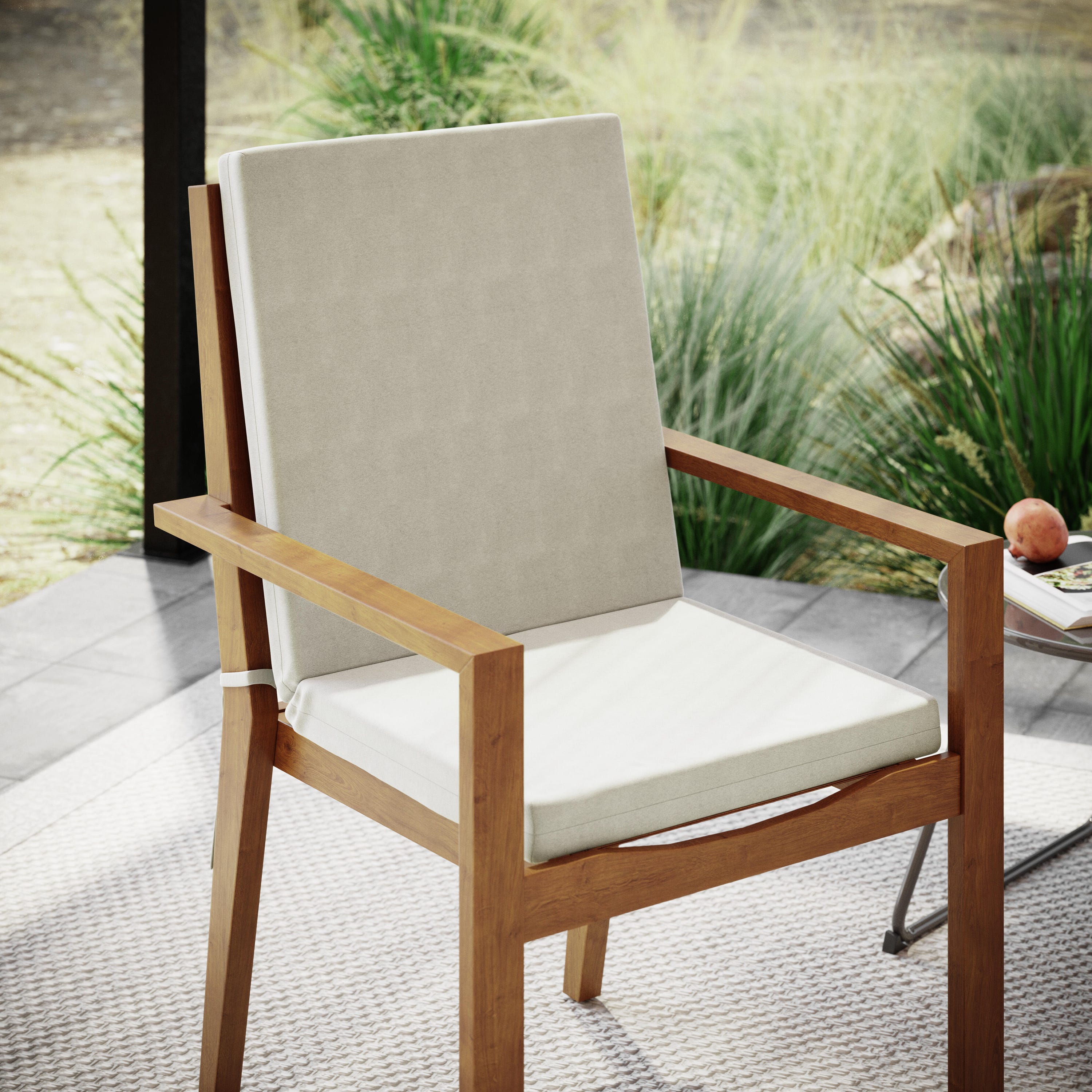 Poduszka na krzesło z oparciem Comfort beżowa 45x90 cm