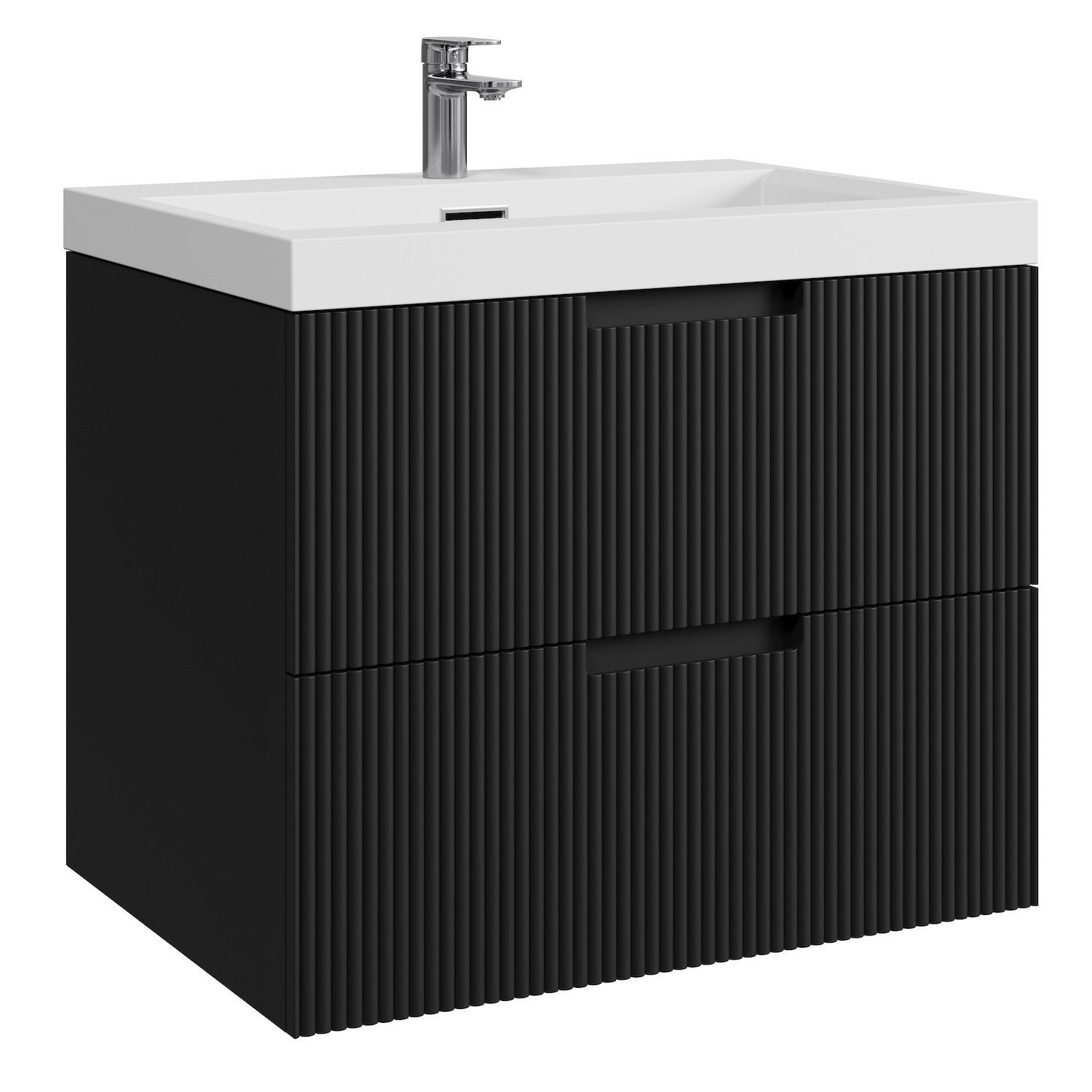 Meuble de salle de bain Thermis 60 cm lavabo Noir mat | Leroy Merlin