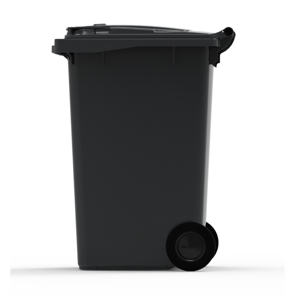 ESE France Conteneur Poubelle à déchets 2 roues - 240L - Robuste et Économique - 100% Recyclé - Gris - Fabriqué en France - 4
