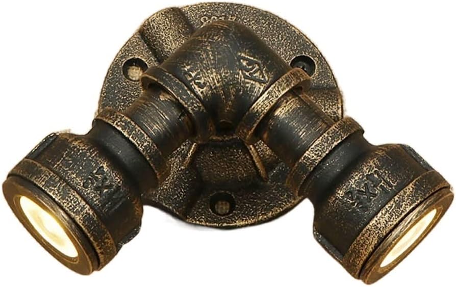 Kinkiet żeliwny w stylu loft, styl retro vintage industrial, styl steampunk, dioda LED 3 W, kreatywne oświetlenie