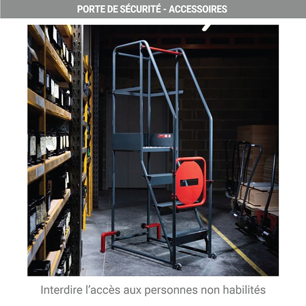 Escabeau 2 marches pour rayonnage - Hauteur de travail max. 2.51m - 830008727 - 6