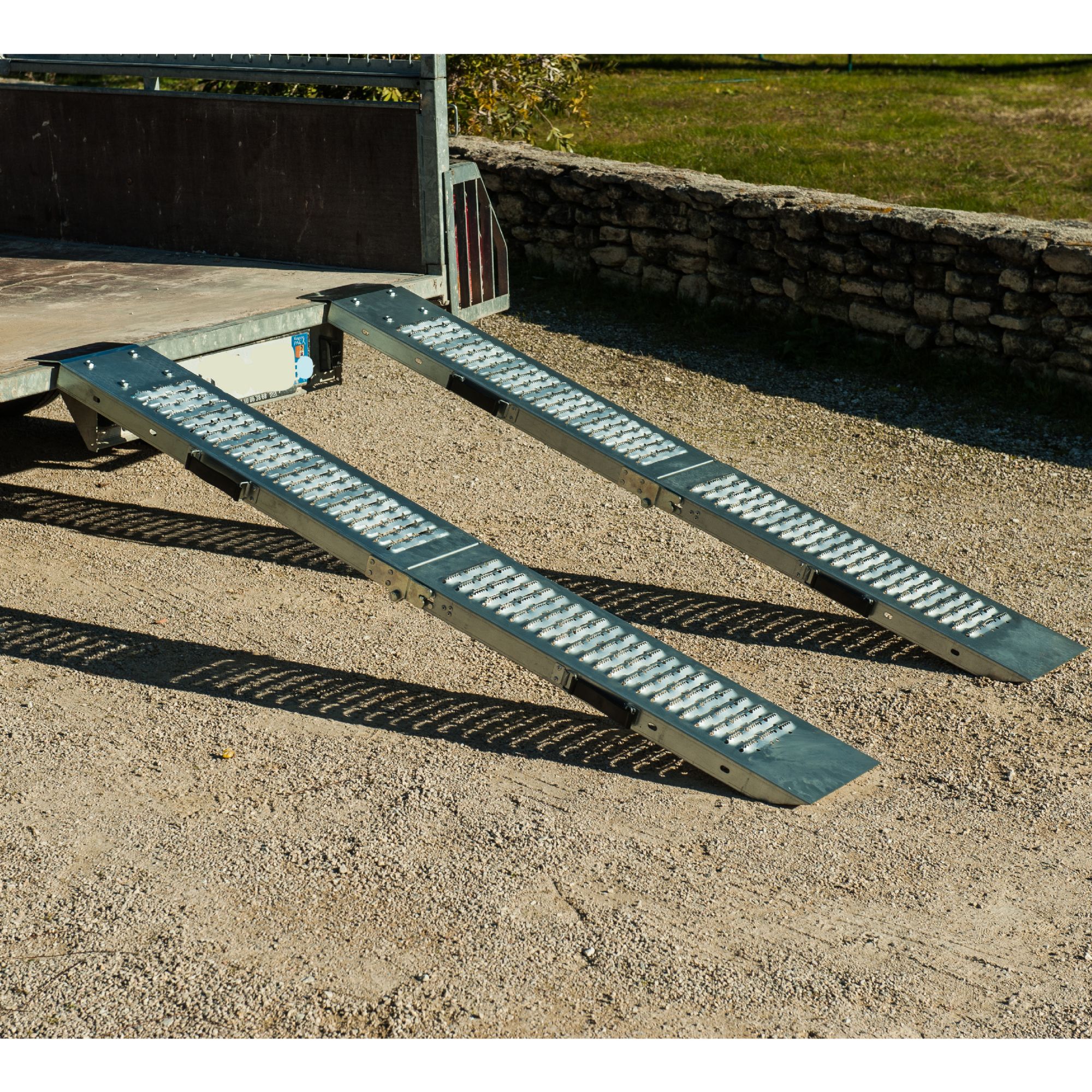 Rampes de chargement pliables WERKA PRO 160 cm acier galvanise lot de 2 - 3