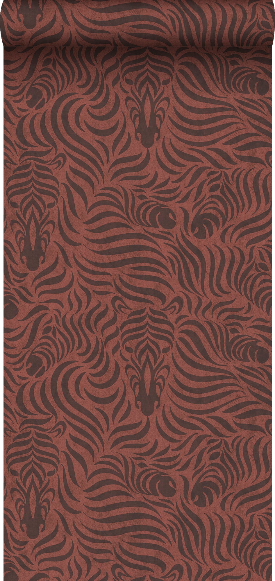 Tapeta zebry terakotaIczarnym - 53 cm x 10 m - SANDERS &amp; SANDERS