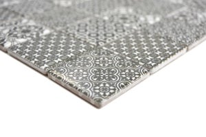 Mosaïque Murale étoile Grise MOSANI - Carreaux Céramique Mat Vintage - 296x296mm