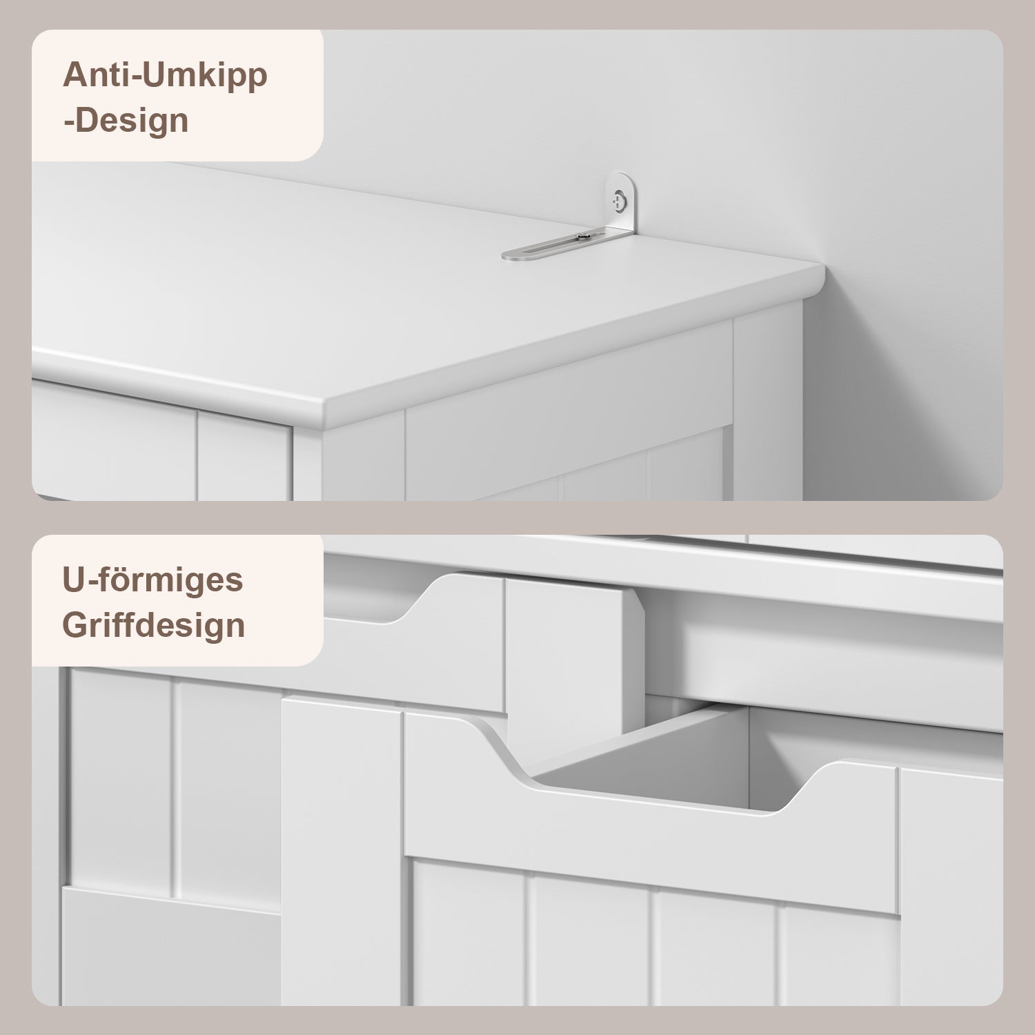 Armario Alto de Cocina 170 cm - Mueble con 4 Puertas de Vidrio, 2 Cajones y Estantes Regulables para Almacenamiento Bealife - 5