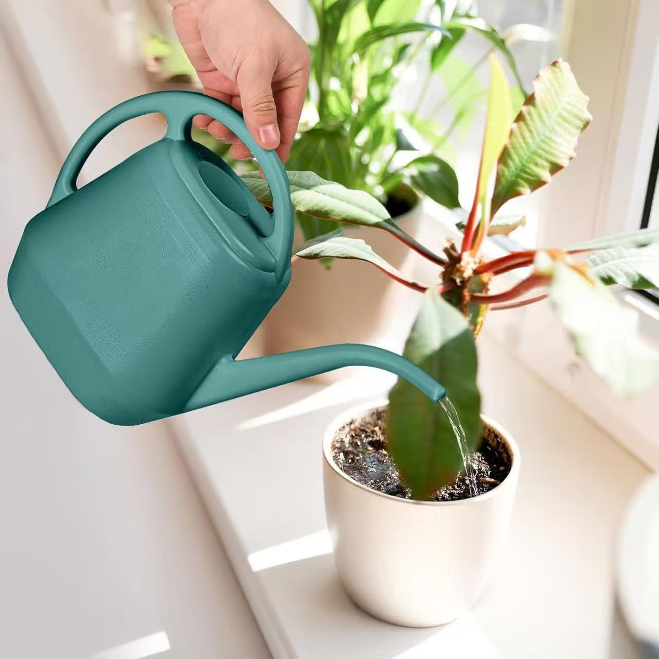BEAFACE Lot de deux arrosoirs de jardin - 4L,pulvérisateur à long bec, convient aux plantes d'intérieur et d'extérieur, aux potagers et aux plantes. - 8