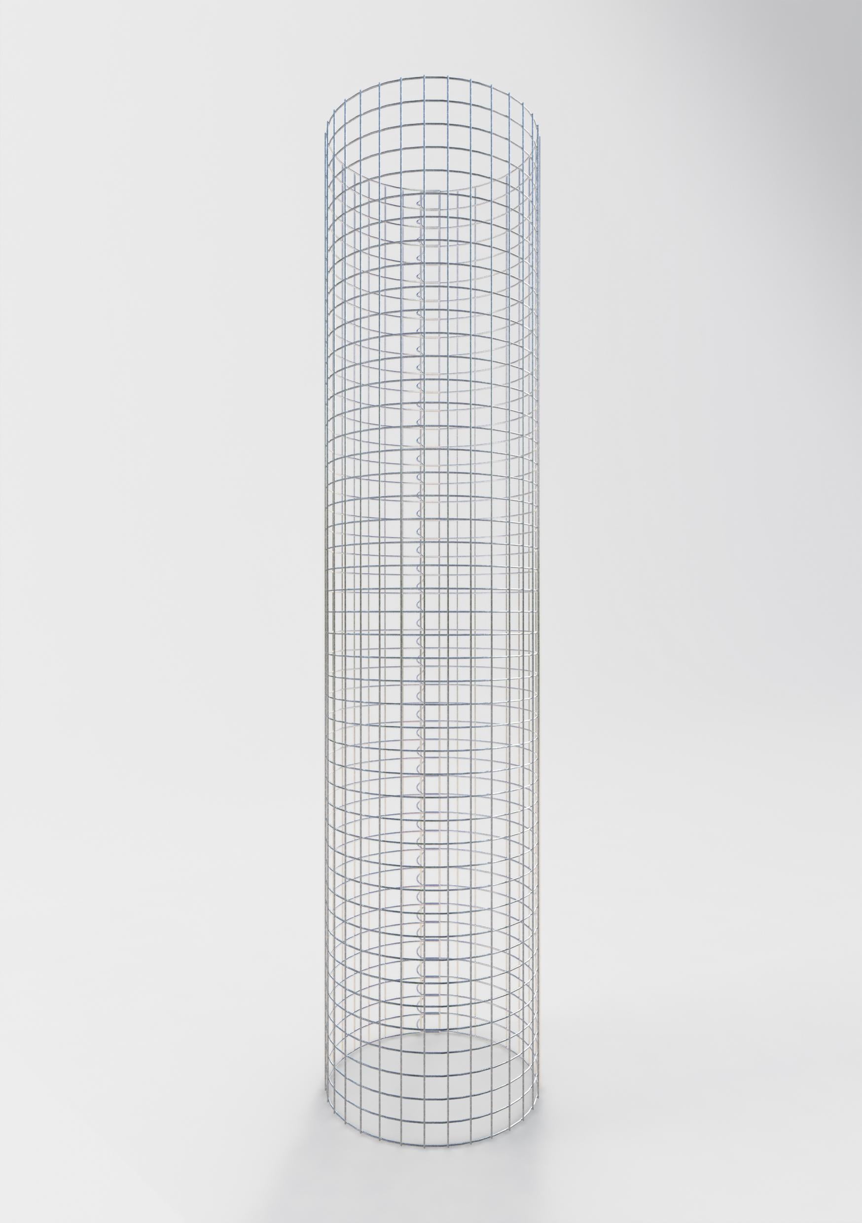 Kolumna gabionowa okrągła, średnica 52 cm, wysokość 230 cm, rozmiar oczek 5 cm x 5 cm