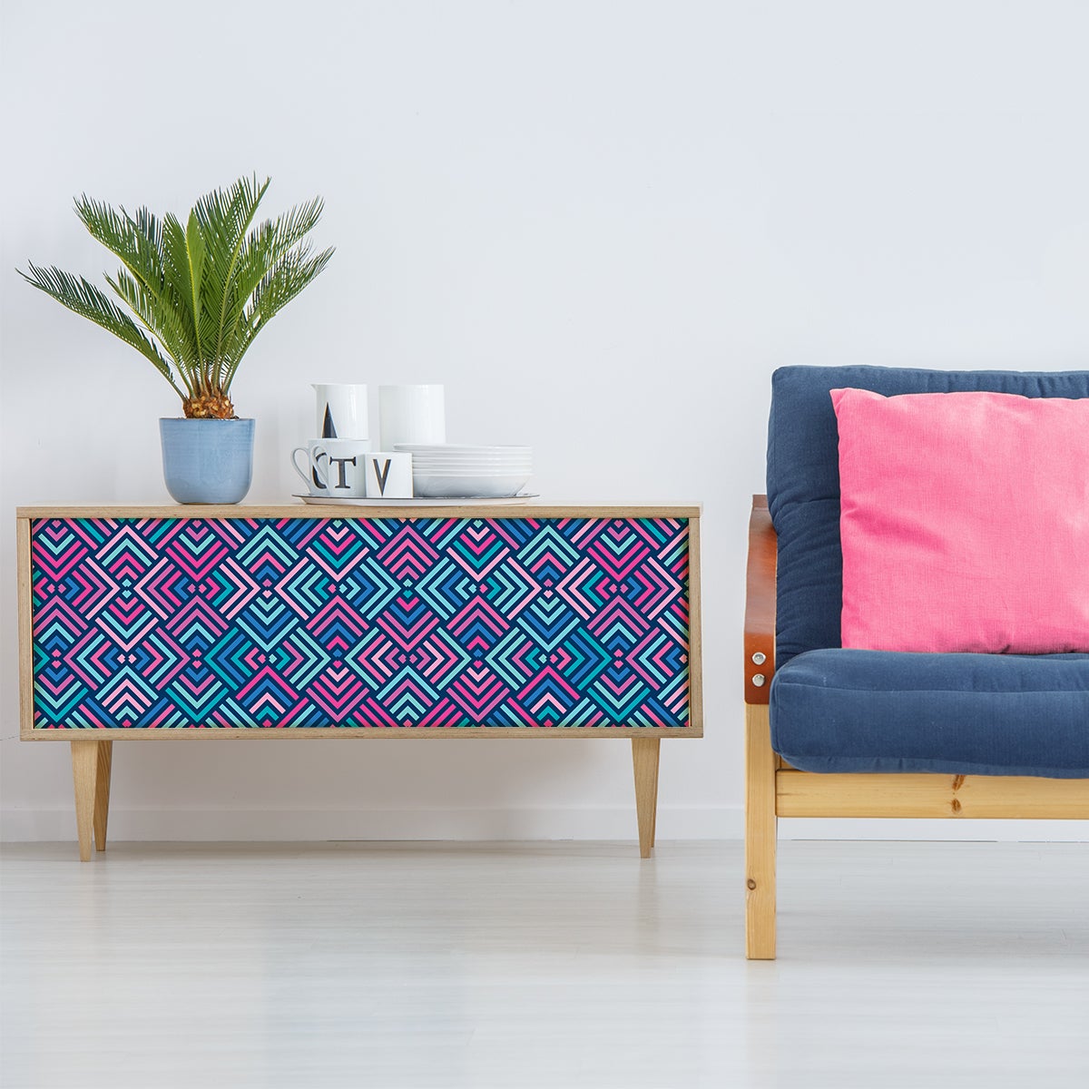 Vinilo muebles escandinavos virtanen - adhesivo de pared - revestimiento sticker mural decorativo - 60x90cm - 3