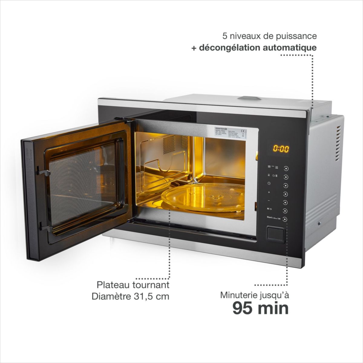 Micro ondes grill encastrable ESSENTIELB EMEG253n Grill - 3