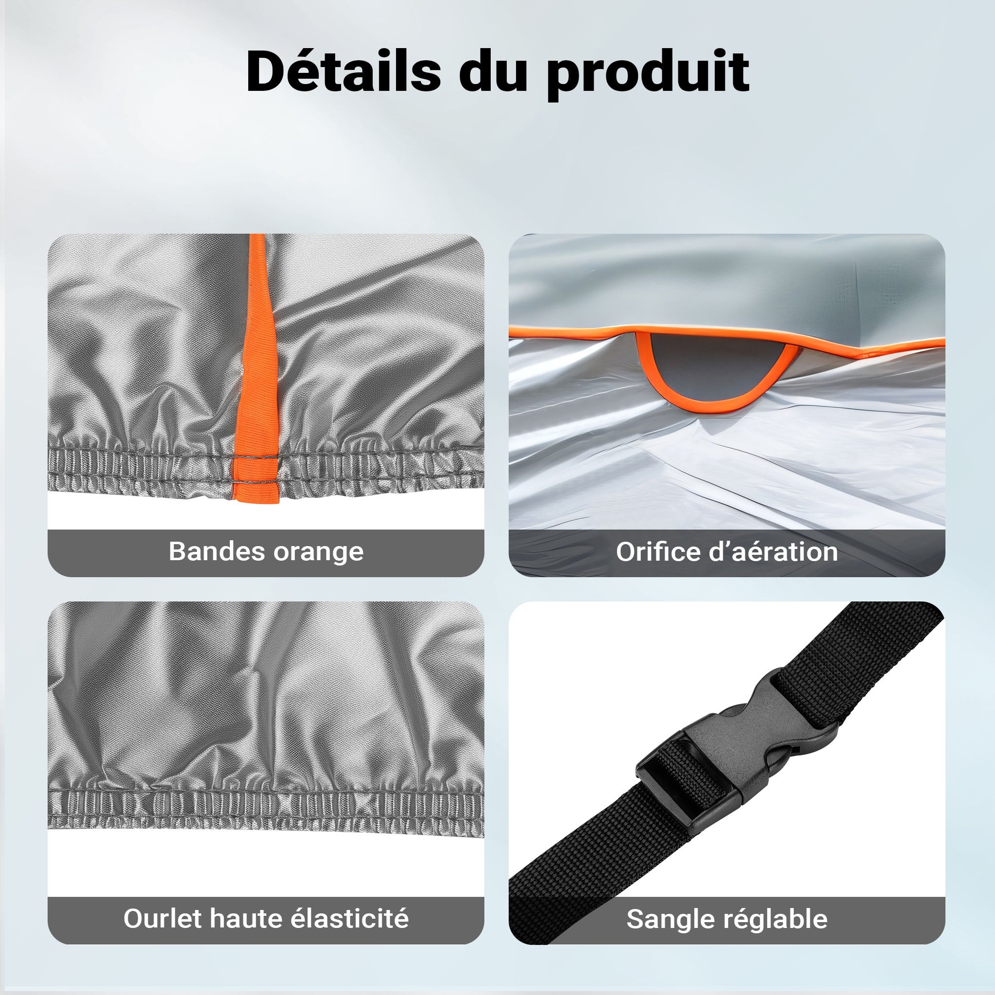 Housse extérieure anti-grêle pour voitures – Taille XXL / 572 x 203 x 119 cm – Bâche de protection étanche et respirante anti-rayures… XPOtool - 7