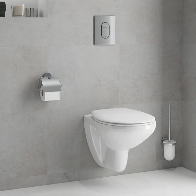 Pack WC Bâti-support Rapid SL + WC Bau Ceramic sans bride + Abattant softclose + Plaque chrome (39418000) - 3