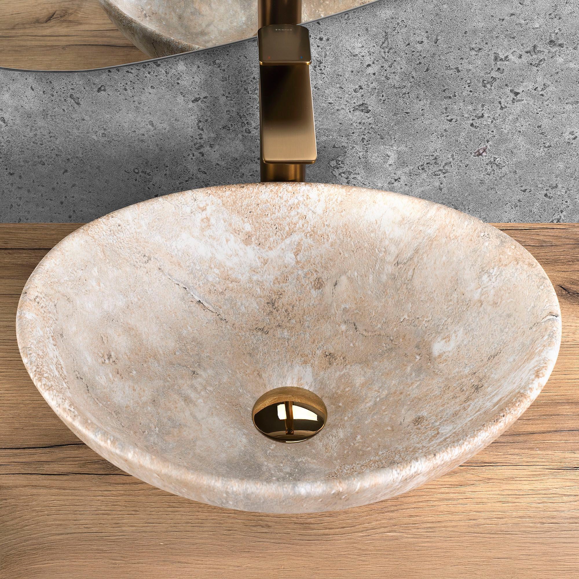 VASQUE À POSER REA SOFIA SAVANA OVAL BEIGE 41X34,5X11CM - 7