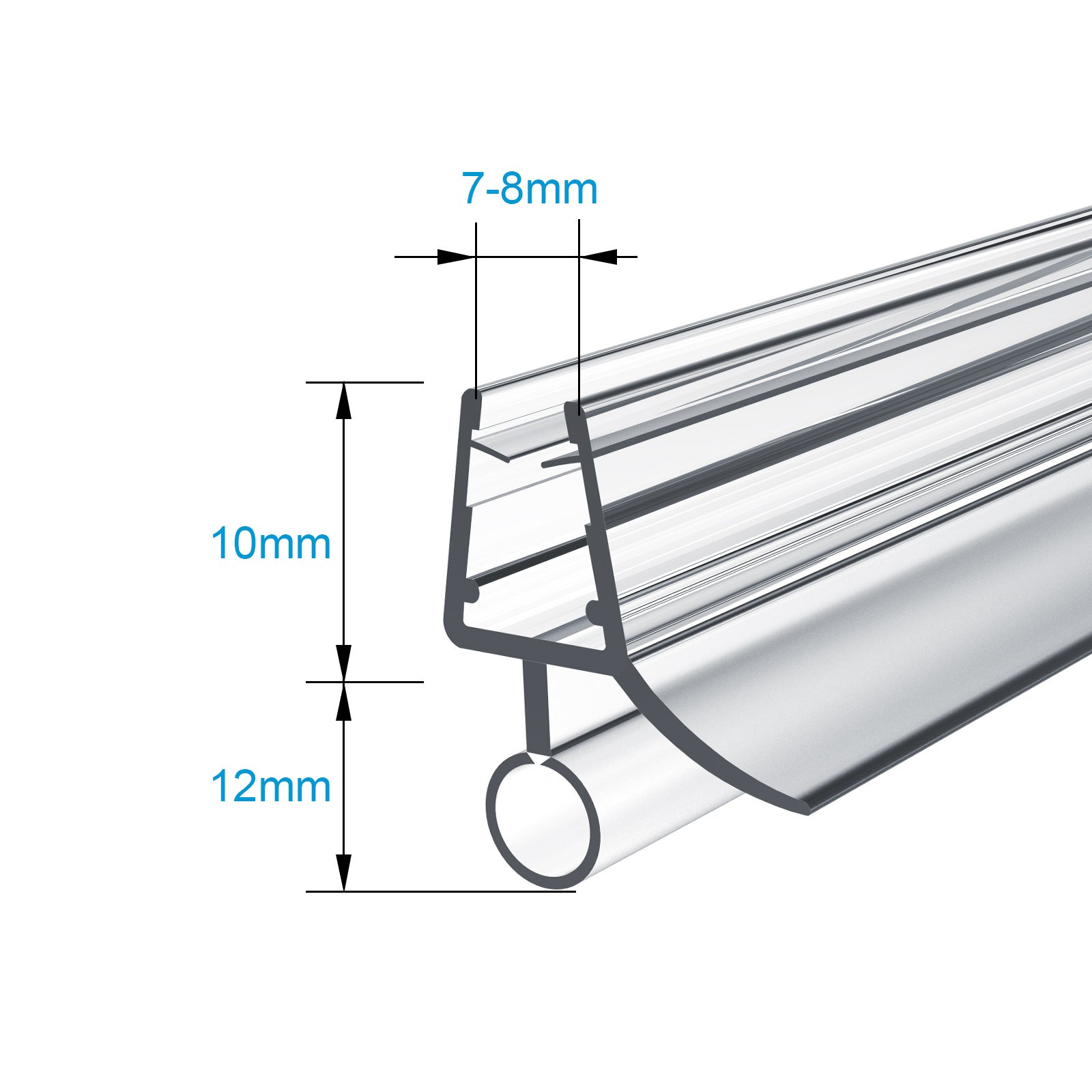 Daka Joint De Bas De Porte De Douche En Verre De 4 à 6 Mm D'épaisseur