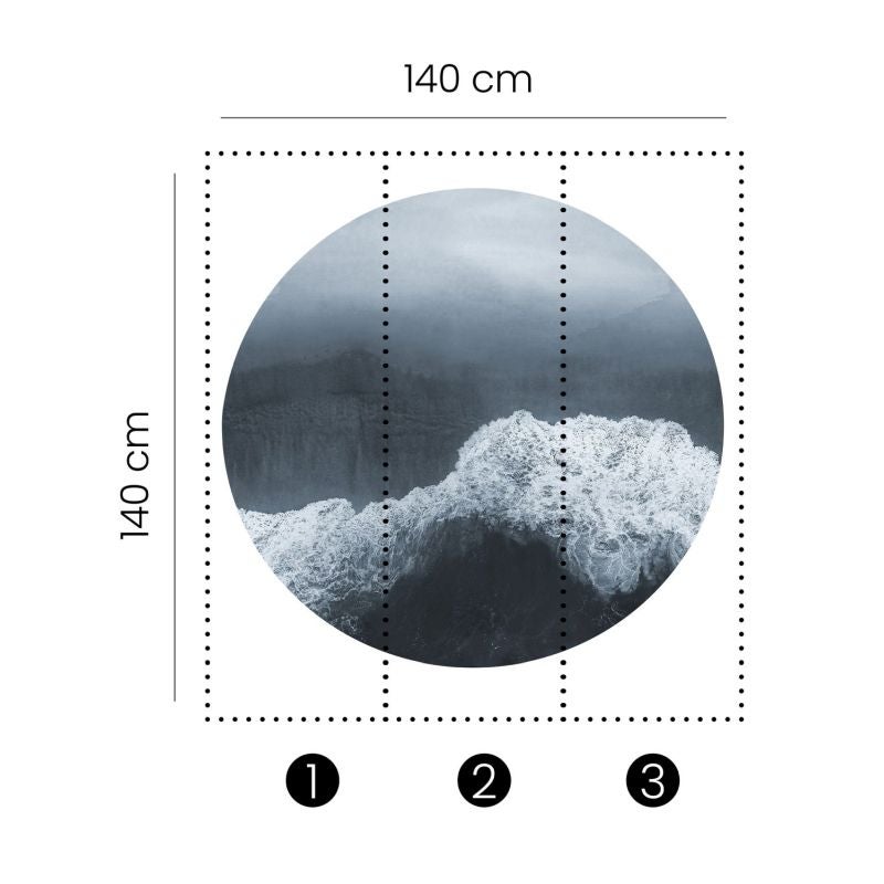 Fototapeta Widok na morze szaro-niebieskim - 140 x 140 cm - ERISMANN