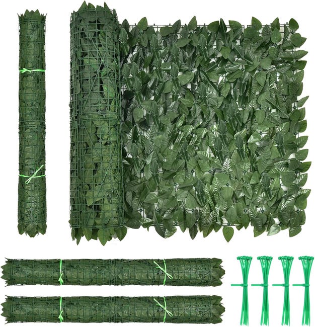 Haie Artificielle Brise-Vue Pour Balcon Et Terrasse - Feuilles Réalistes 300x100cm - Intimité, Protection Et Décoration Naturelle