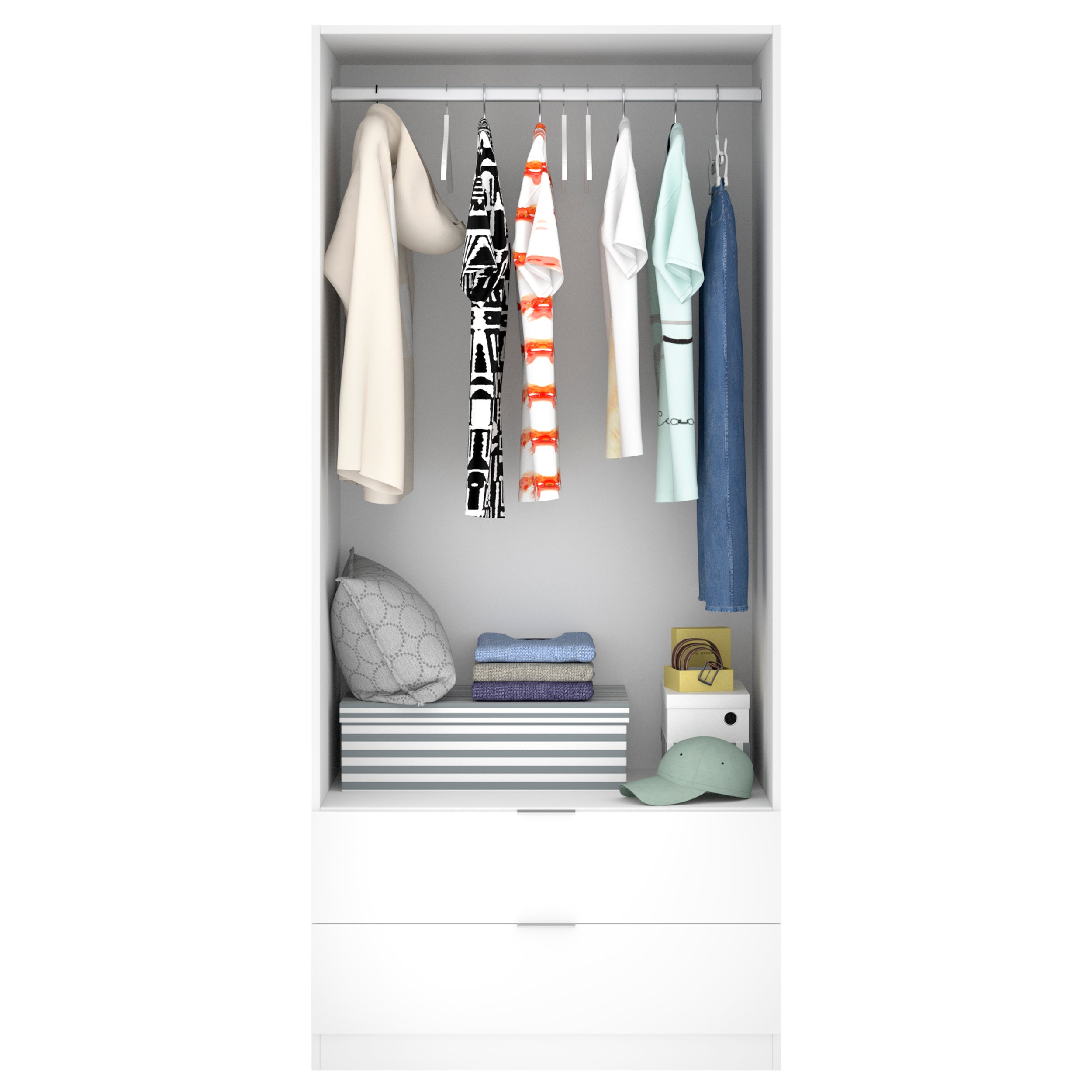 ESSEN Armario 2 puertas 2 cajones 80 blanco - 7