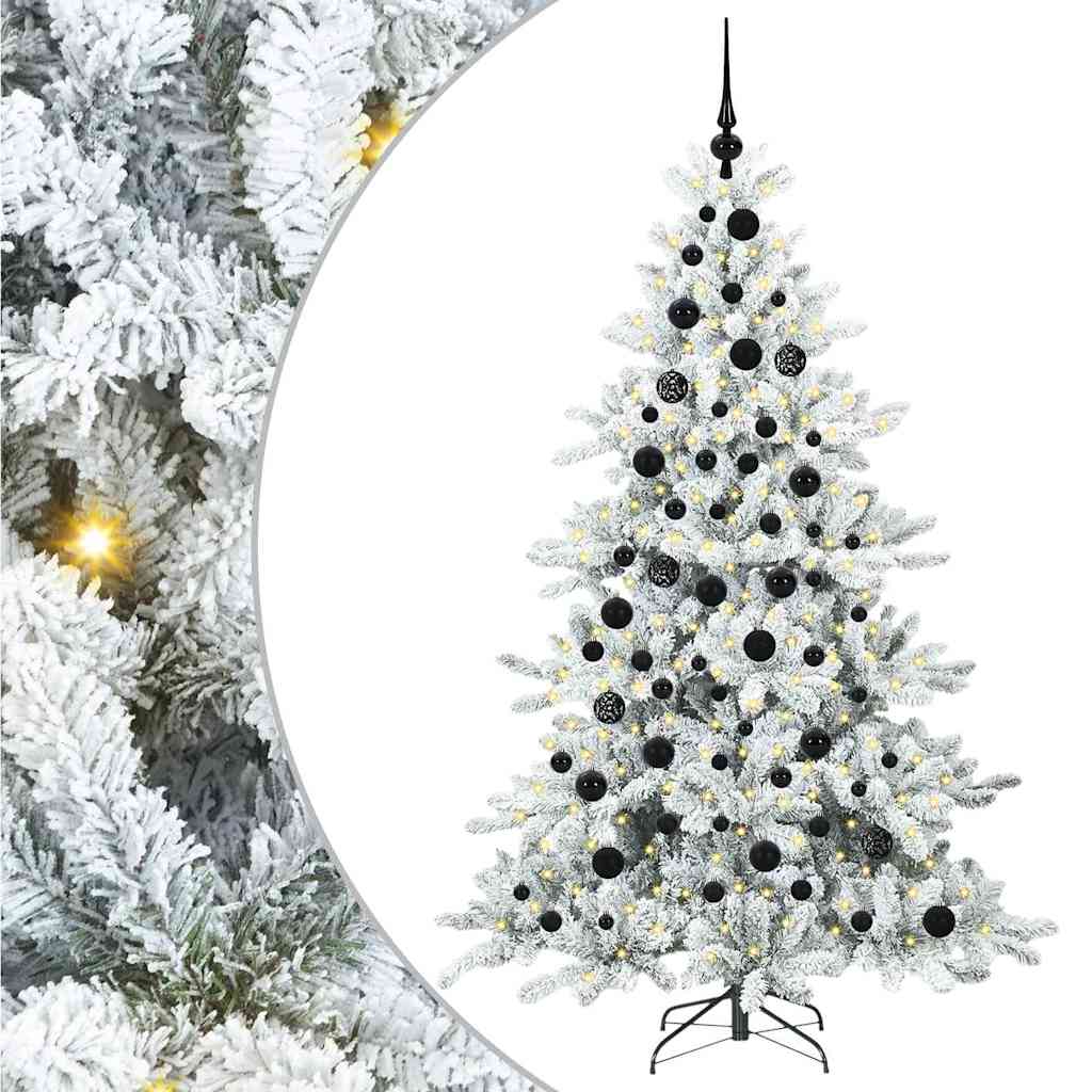 Sztuczna choinka z zawiasami z 300 diodami LED 180 cm PVC