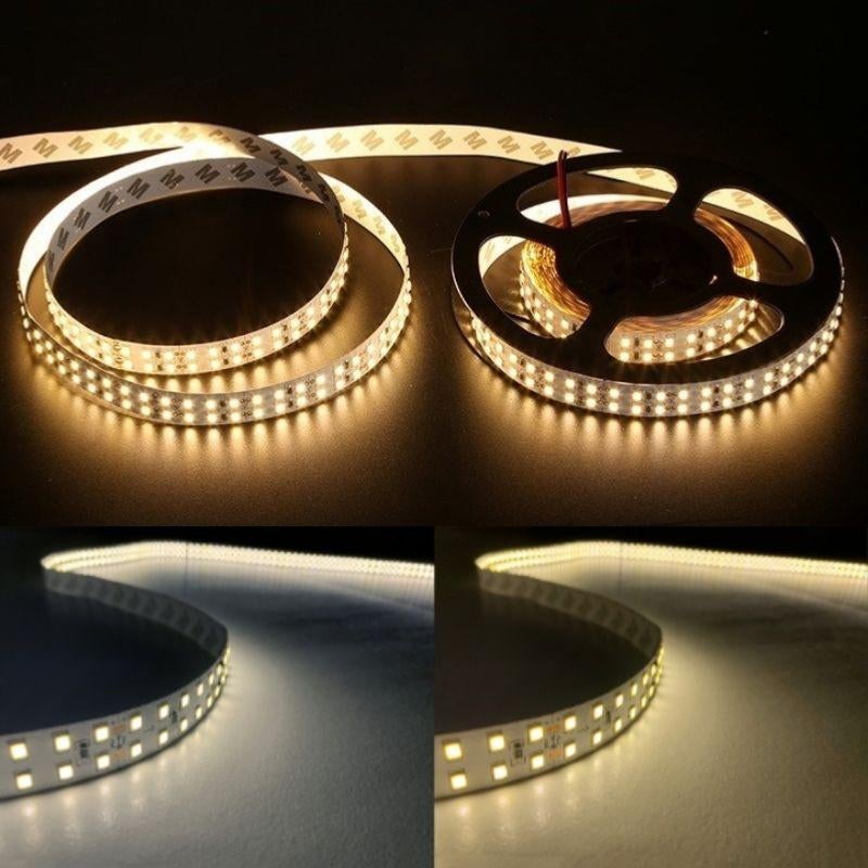 LED Ribbon 12V 5M 2835 IP20 Doble Fila 240LED/m - Blanco Cálido 2300K ...