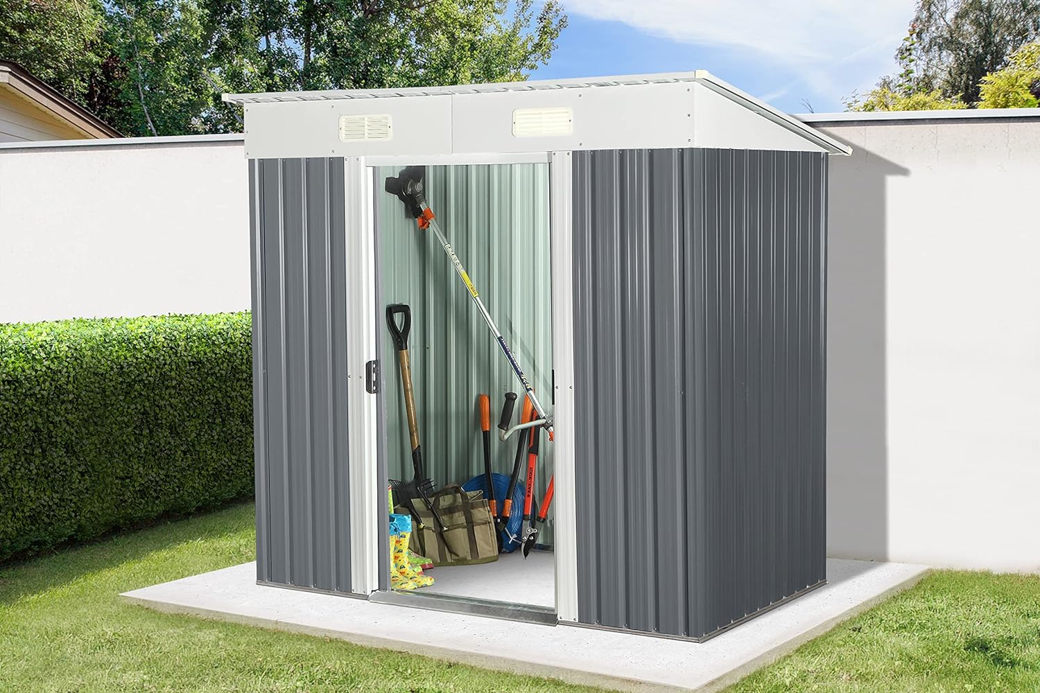 Garden Friend Casetta in acciaio Medium Store Antracite H. 180 P. 121 L. 195 cm - 3