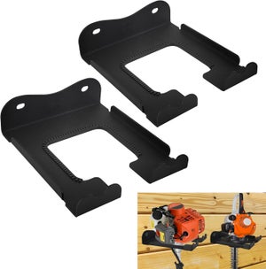 Support Mural Robuste Pour Débroussailleuse – Rangement Garage Outils Tondeuse Taille-Haie Balai, Acier Orange