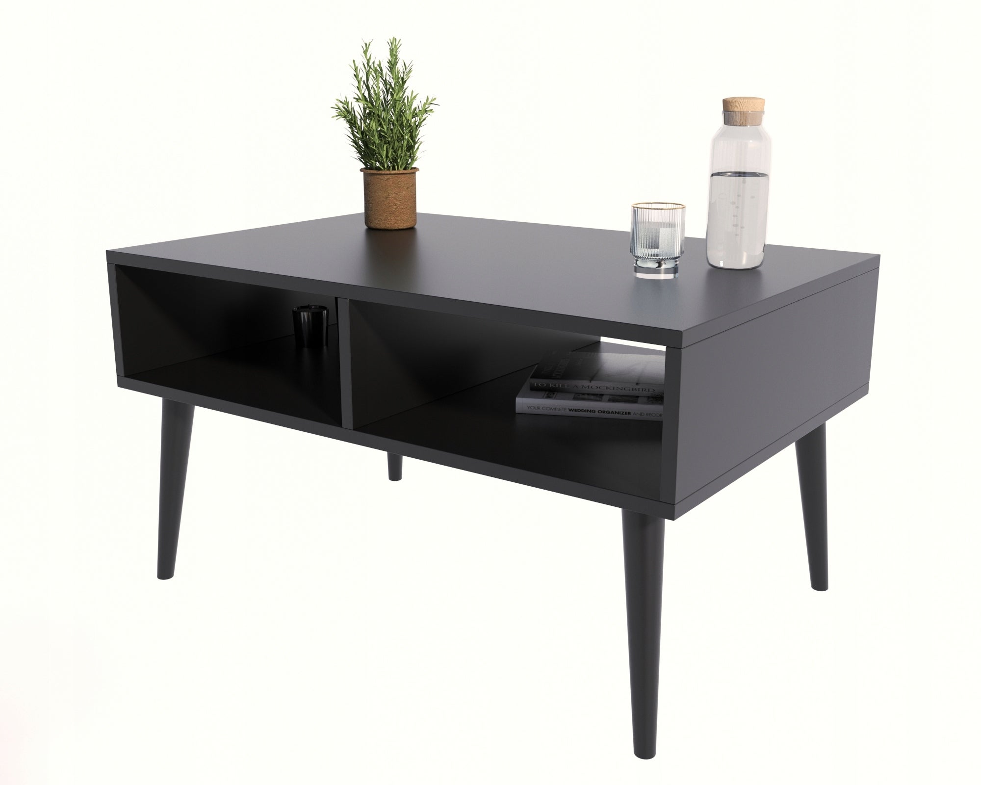 Ława ISLA czarny-czarny stolik kawowy skandynawski loft industrialny PER