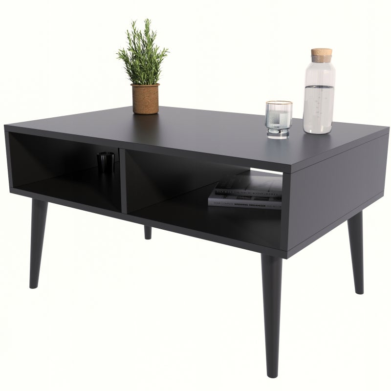 Ława ISLA czarny-czarny stolik kawowy skandynawski loft industrialny PER