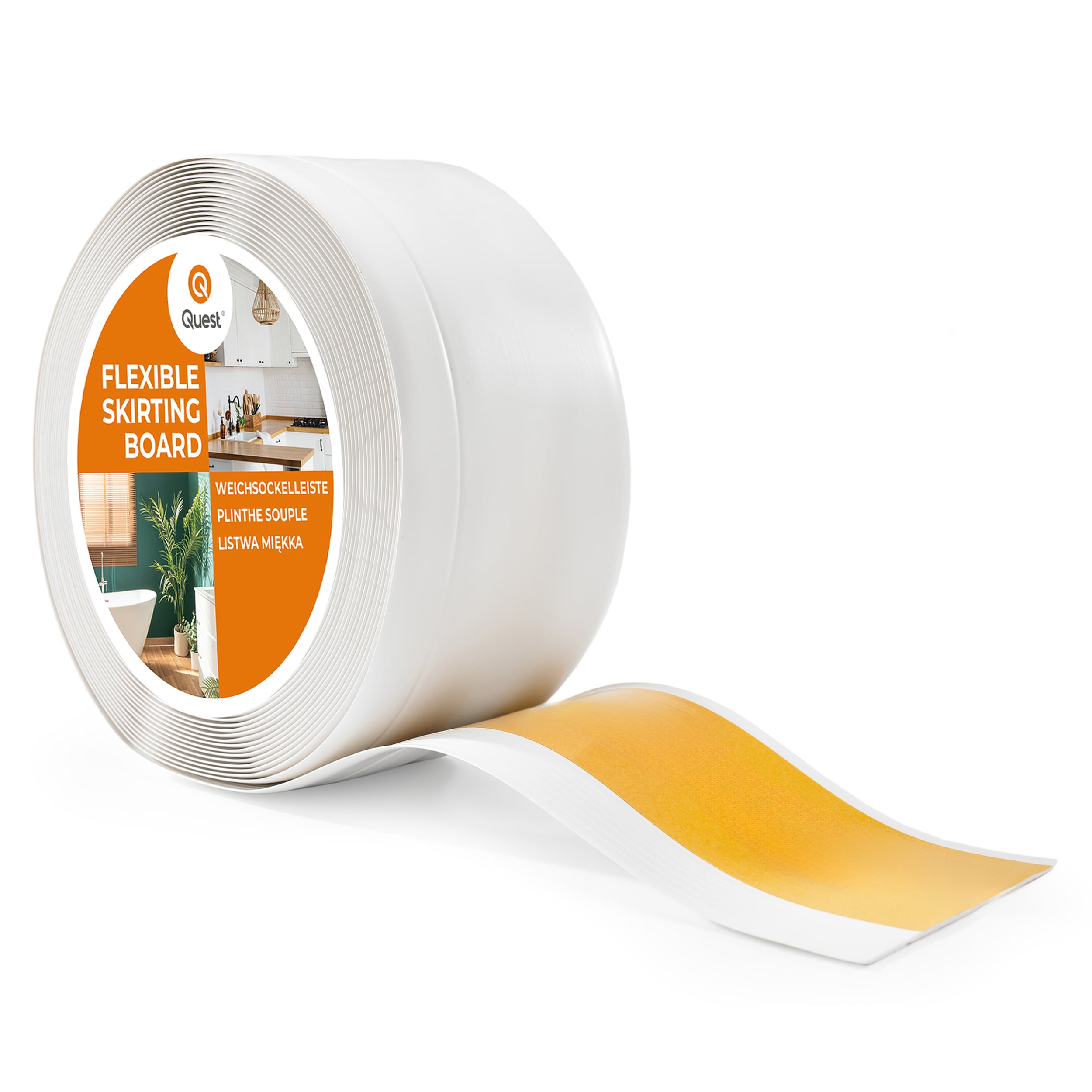 Rodapié PVC blando autoadhesivo 100x25 mm - flexible, pared y suelo, 20 ...