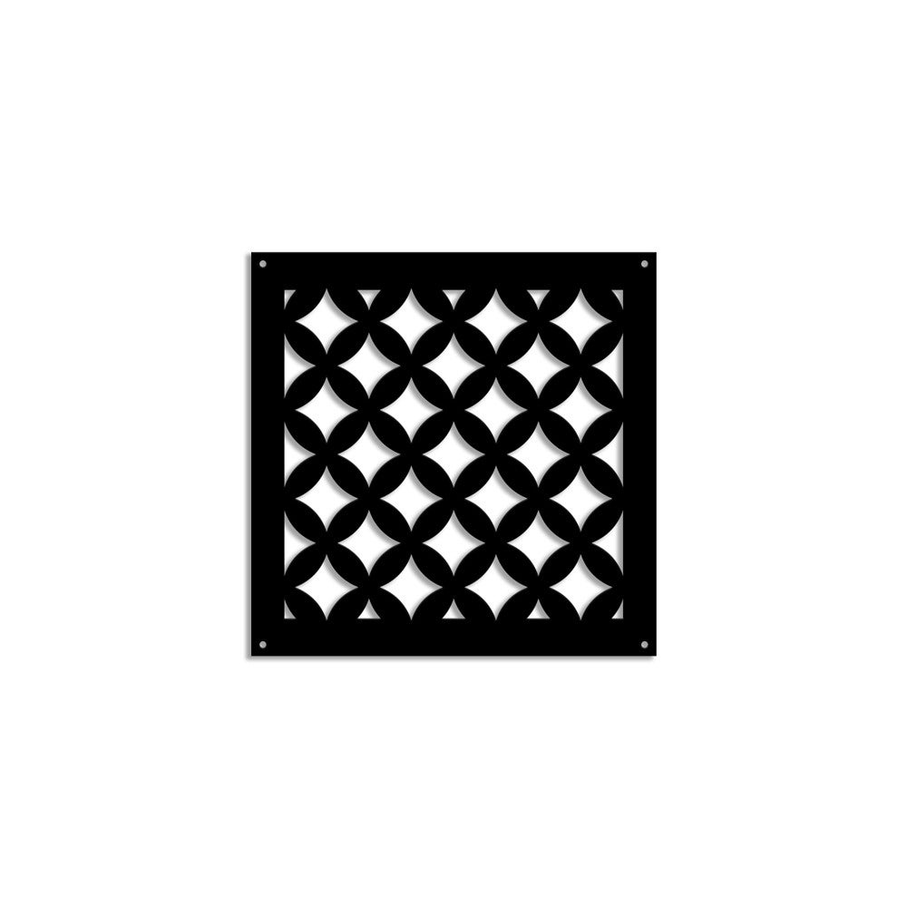 RHOMBUS - Panel perforowany z PVC - Czarny Parasol przeciwsłoneczny 73x73 cm Grubość 1 cm