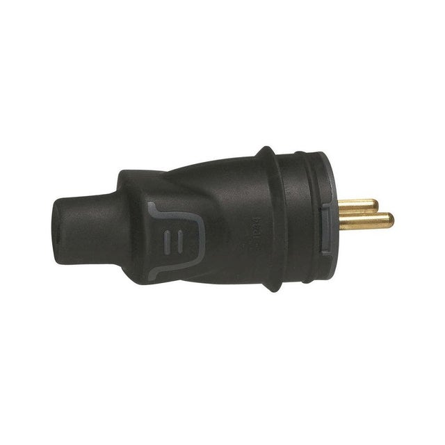 Fiche borne à vis 2P+T 16A IP44 sortie droite