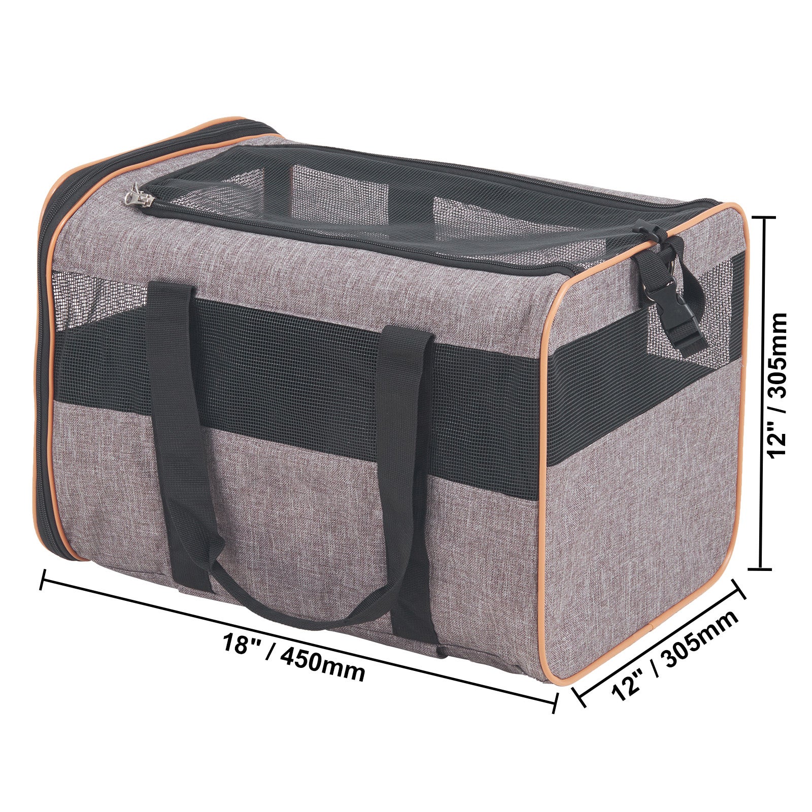 Bolsa de transporte para gatos SucceBuy com rodas, aprovada por companhias aéreas, com alça telescópica e bandoleira, até 10 kg, cinza - 2