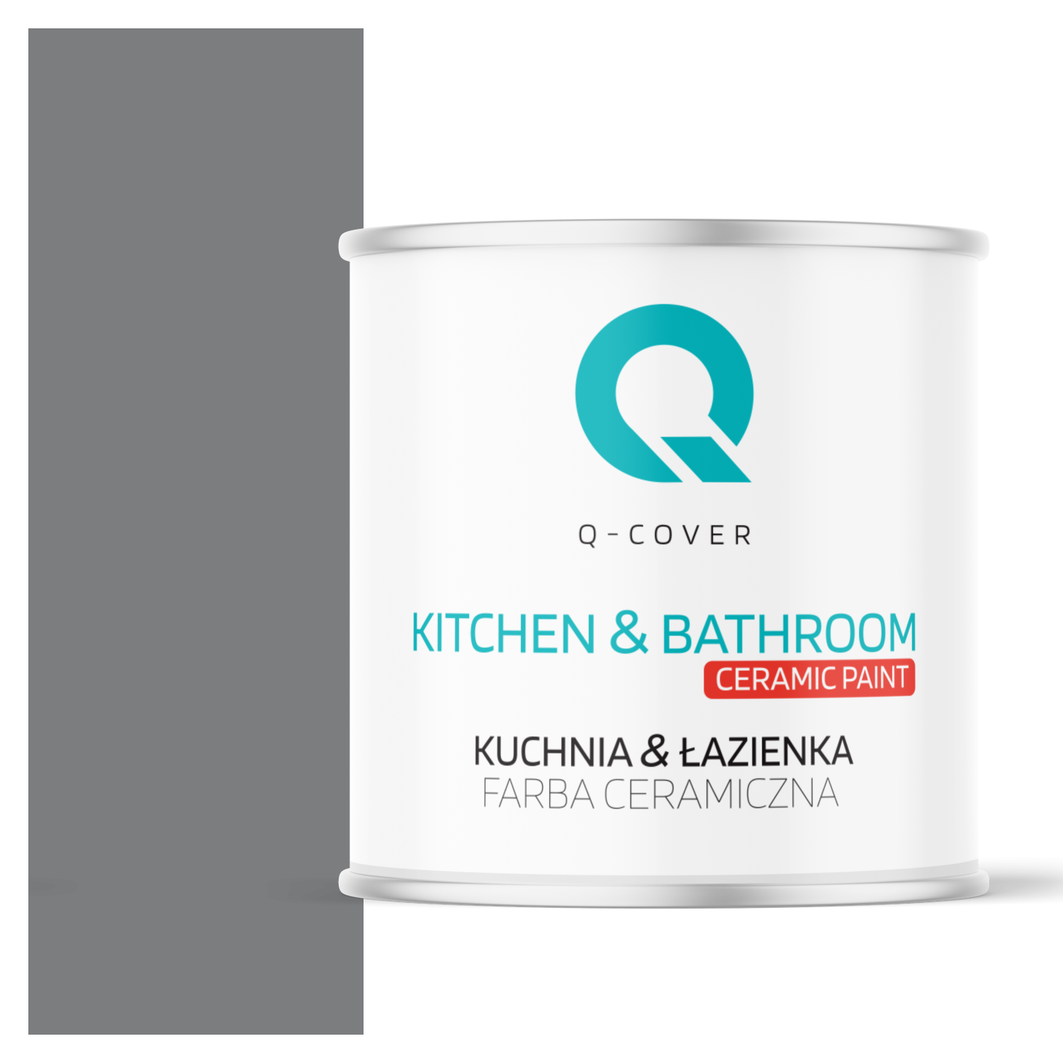 Farba Ceramiczna Kuchnia &amp; Łazienka Q-Cover Szary ciemny H1020 Głęboki Mat 2L