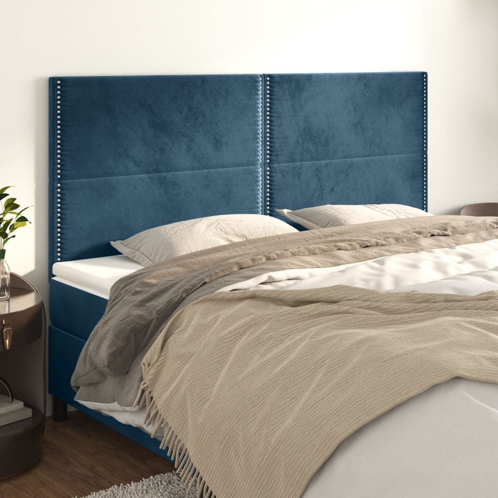 Testiere Letto pz Blu scuro 90x5x78/88 cm Velluto Leroy Merlin