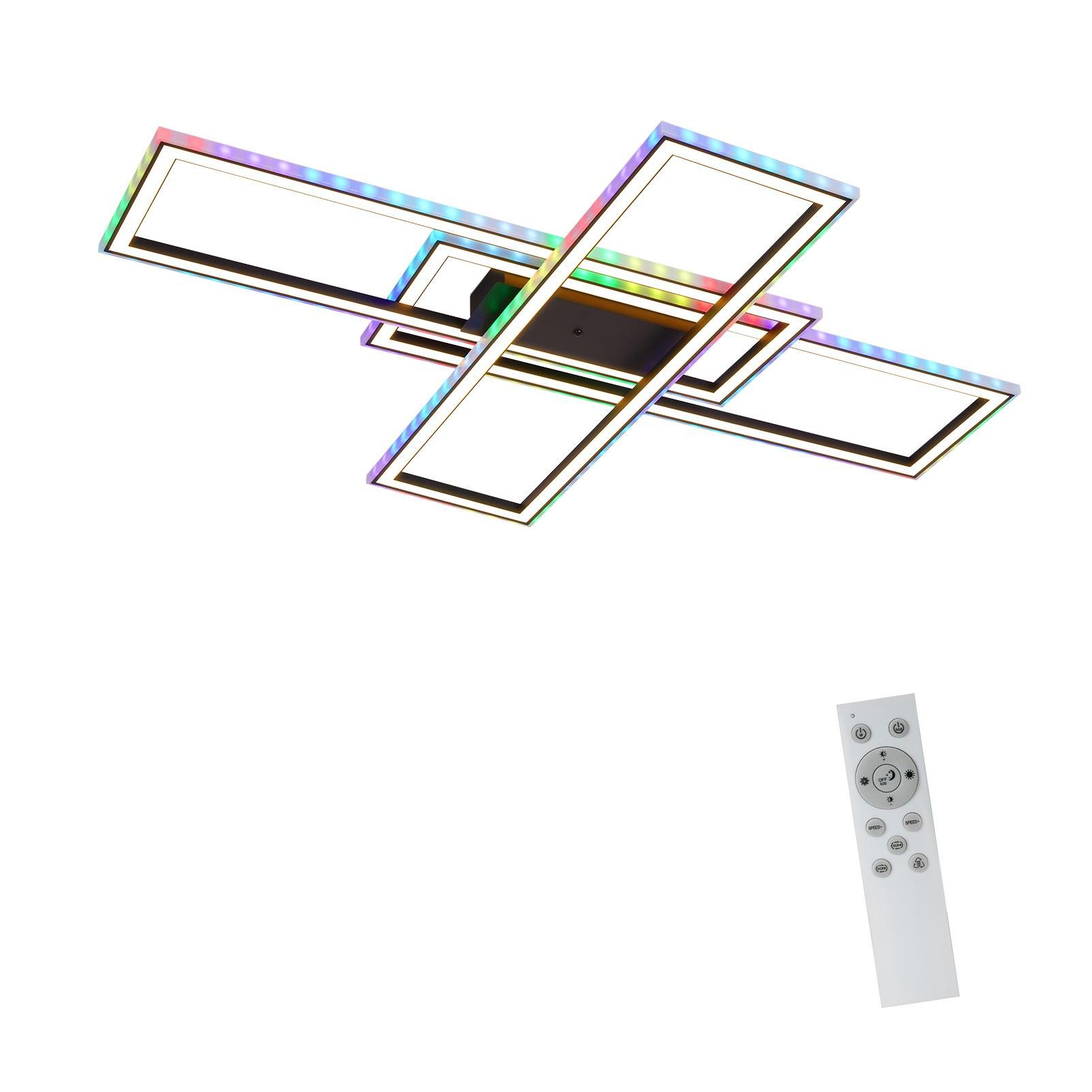 ZMH Ściemnialna lampa sufitowa LED z pilotem, duża, zmieniająca kolory, RGB 50 W, sypialnia