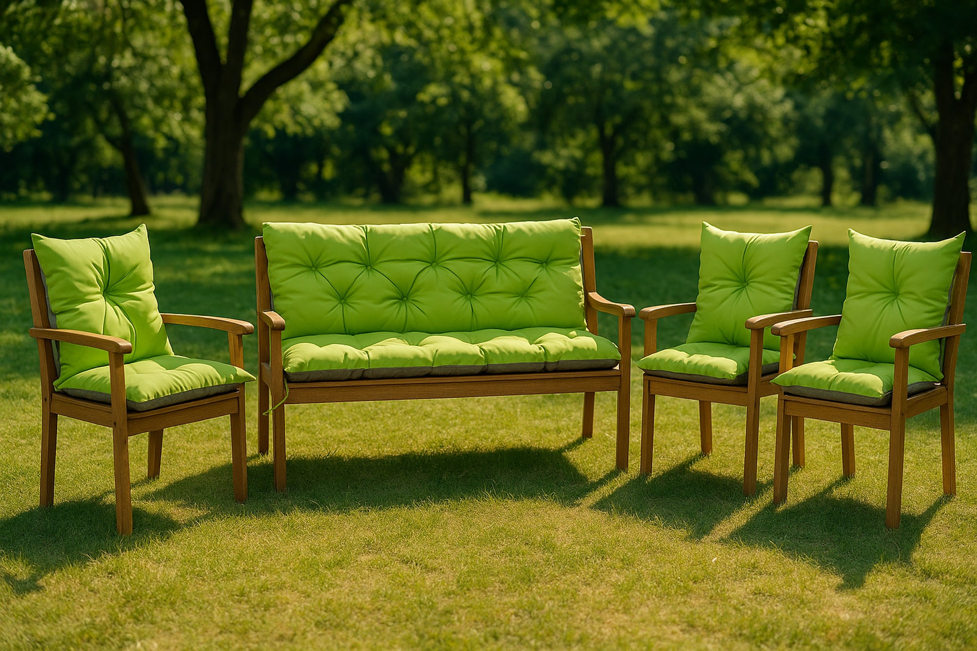 Coussin pour banc de jardin 120x60x50cm, coussin de jardin Citron vert, coussin de banc extérieur, coussin de banc de jardin, coussin de balançoire - 6