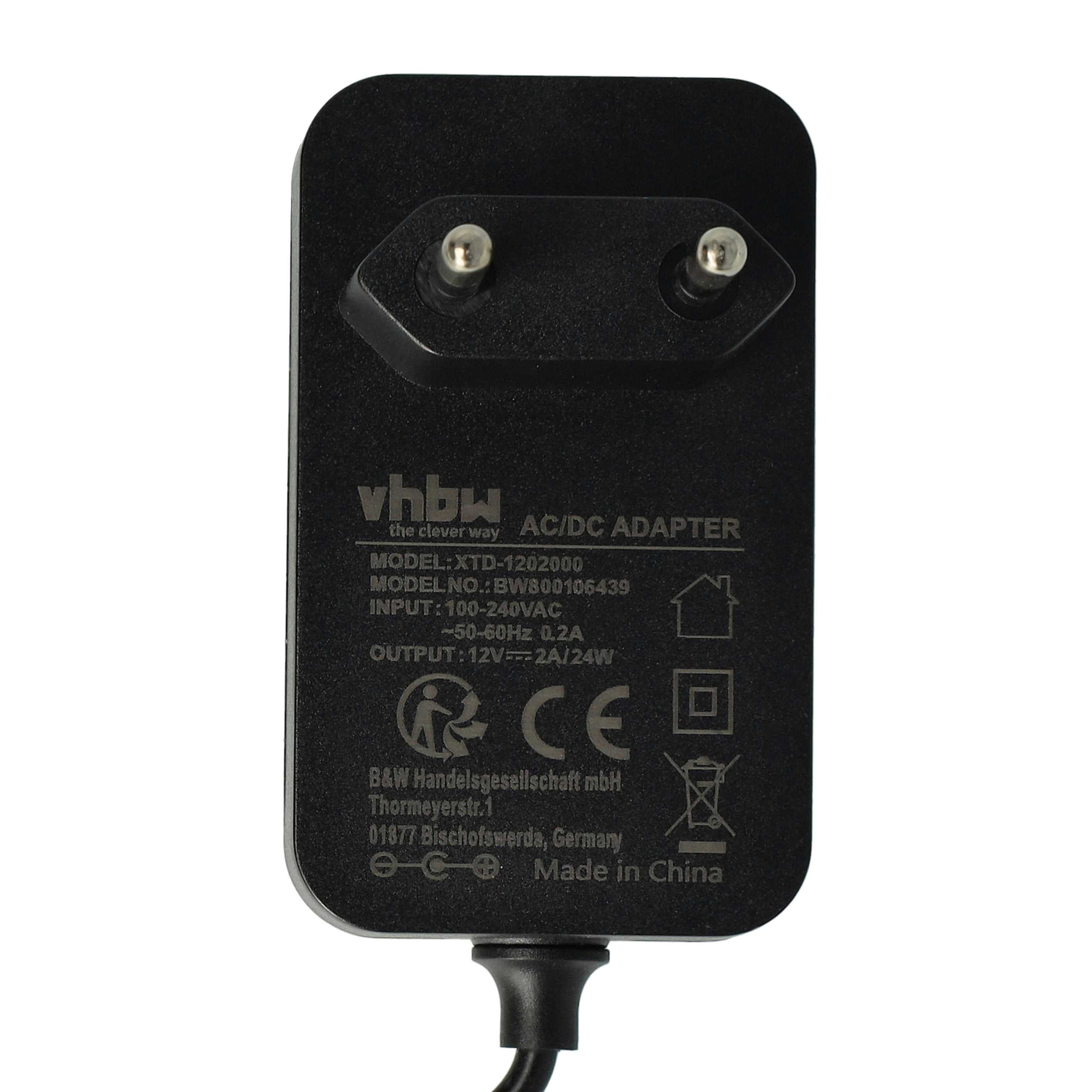 vhbw Adaptateur secteur compatible avec Annke 900TVL HD CCTV, H.View 700TVL HD CCTV, Sunluxy 8CH H.264 DVR caméra murale - Câble de 110 cm - 5