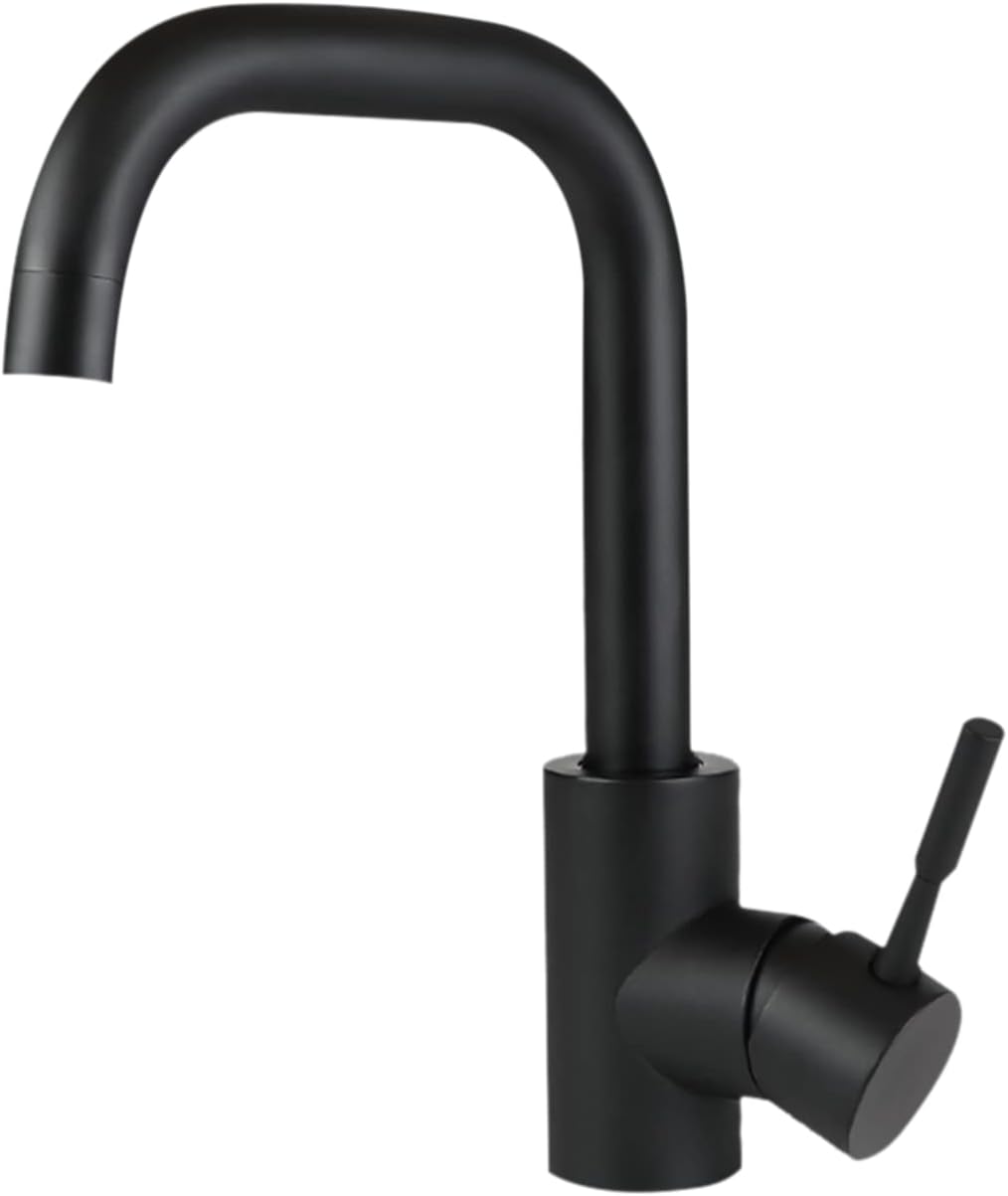 Robinet Lavabo Salle De Bain Mono-commande - Acier Inoxydable 304 - Finition Or Brossé - Cartouche Céramique - Installation Facile - 3