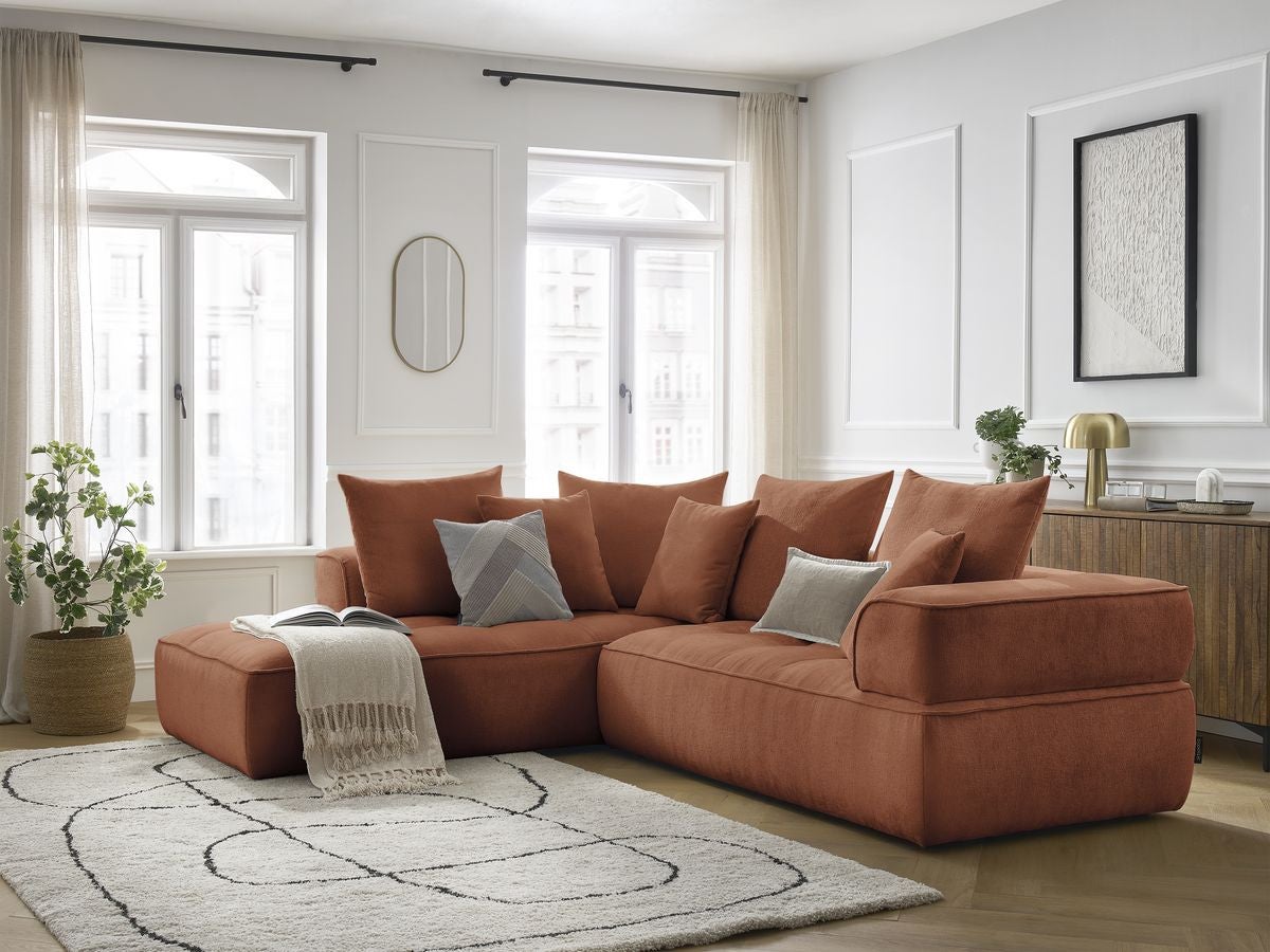 Canapé d'angle L fixe WHESLEY BOBOCHIC 4 places Orange | Leroy Merlin