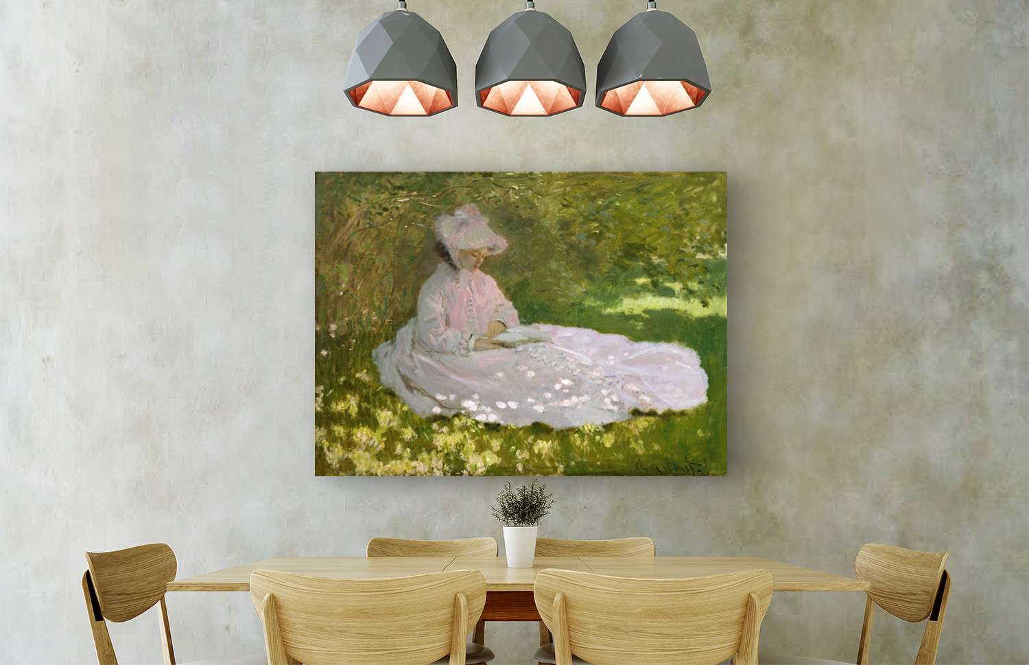Peinture, impression sur toile - Claude Monet, Printemps - 100x70 cm - 3